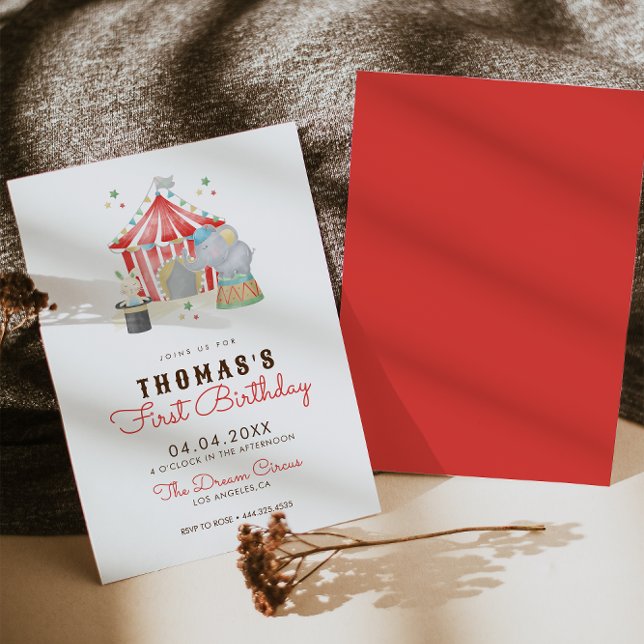 Invitation de fête d'anniversaire du Cirque vintag (Créateur téléchargé)