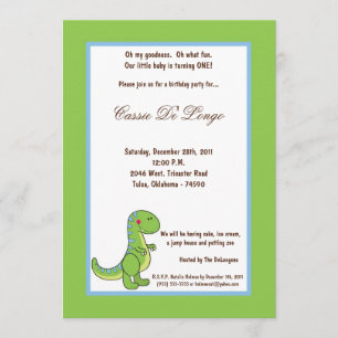 invitation de fête d'anniversaire du dinosaure 5x7