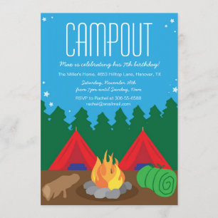 Invitation de fête d'anniversaire du feu de fève