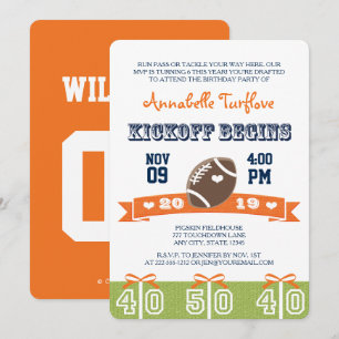 Invitation de fête d'anniversaire du football