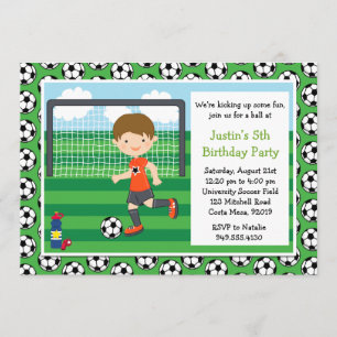 Invitation de fête d'anniversaire du football de