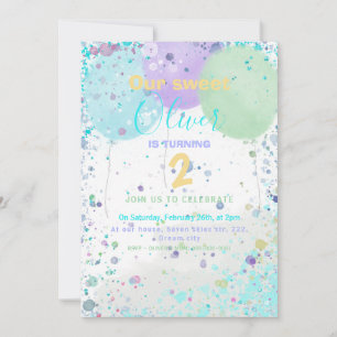 Invitation de fête d'anniversaire du garçon aux ba