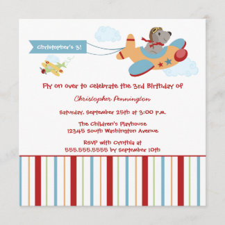 Invitation de fête d'anniversaire du garçon de