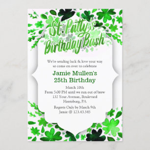 Invitation de fête d'anniversaire du jour de St