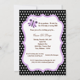 invitation de fête d'anniversaire du papillon noir