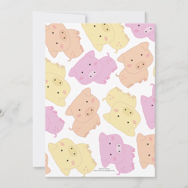 invitation de fête d'anniversaire du petit porc (Devant)