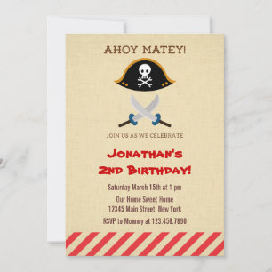 Invitation de fête d'anniversaire du Pirate