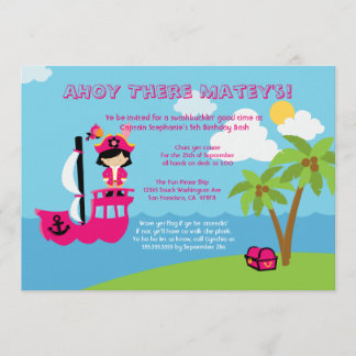 Invitation de fête d'anniversaire du pirate de la