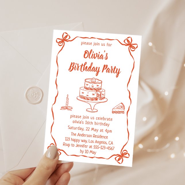 Invitation de fête d'anniversaire élégante avec gâ (Créateur téléchargé)