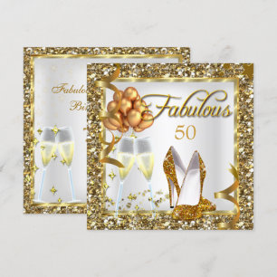 Invitation de fête d'anniversaire Fabulous 50 Cham