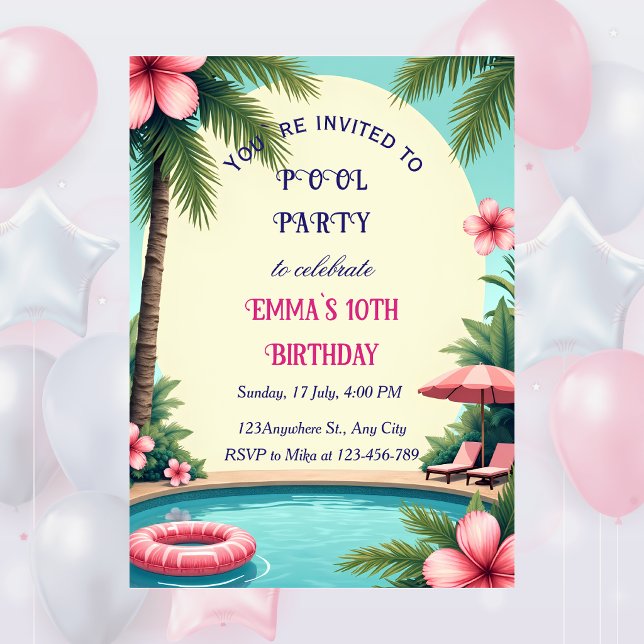 Invitation de fête d'anniversaire fantaisiste au b (Créateur téléchargé)