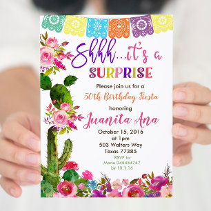 Invitation de fête d'anniversaire Fiesta Surprise