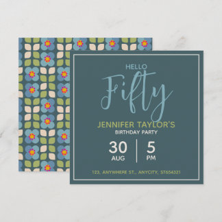 Invitation de fête d'anniversaire florale | Carte