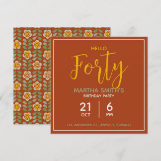 Invitation de fête d'anniversaire florale | Carte