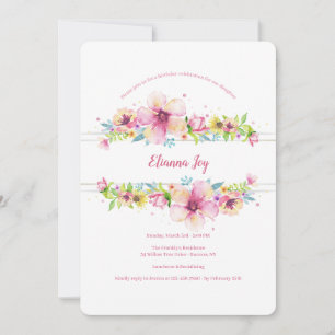 Invitation de fête d'anniversaire florale frontièr