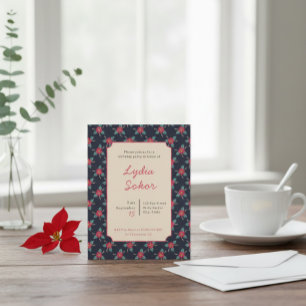 Invitation de fête d'anniversaire florale vintage 