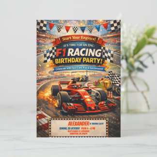 Invitation de fête d'anniversaire garçon voiture r