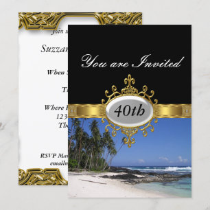 Invitation de fête d'anniversaire Glamour de plage