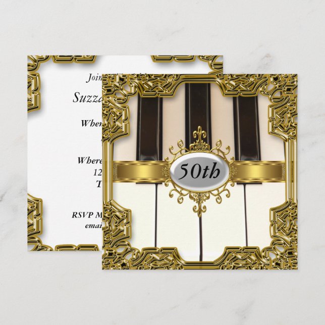 Invitation de fête d'anniversaire glamour et chaud (Devant / Derrière)