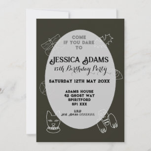 Invitation de fête d'anniversaire gothique caprici