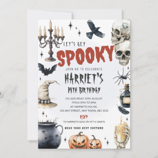 Invitation de fête d'anniversaire Halloween ensorc