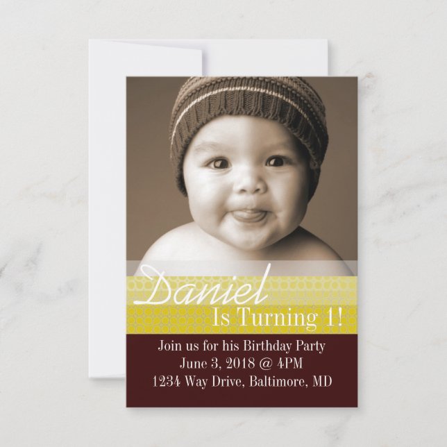 Invitation de fête d'anniversaire| Jour B I|dbrli (Devant)