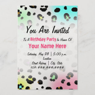 Invitation de fête d'anniversaire - léopard au