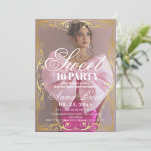 Invitation de fête d'anniversaire Luxe Sweet 16