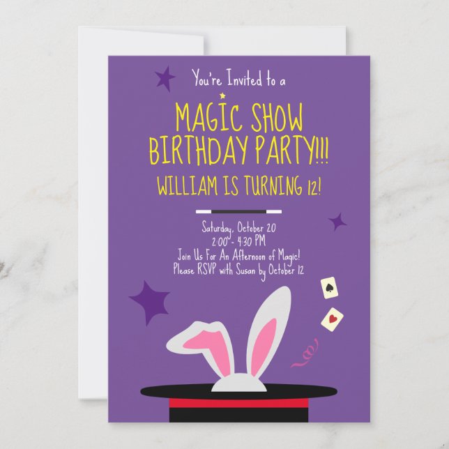 Invitation de fête d'anniversaire magique - Top Ha (Devant)