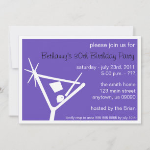 Invitation de fête d'anniversaire Martini Glass (v