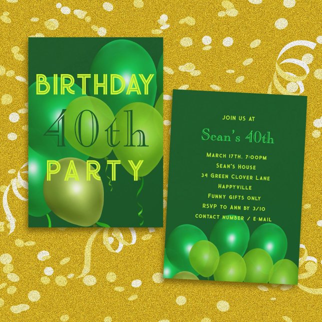 Invitation de fête d'anniversaire masculine avec b (Créateur téléchargé)
