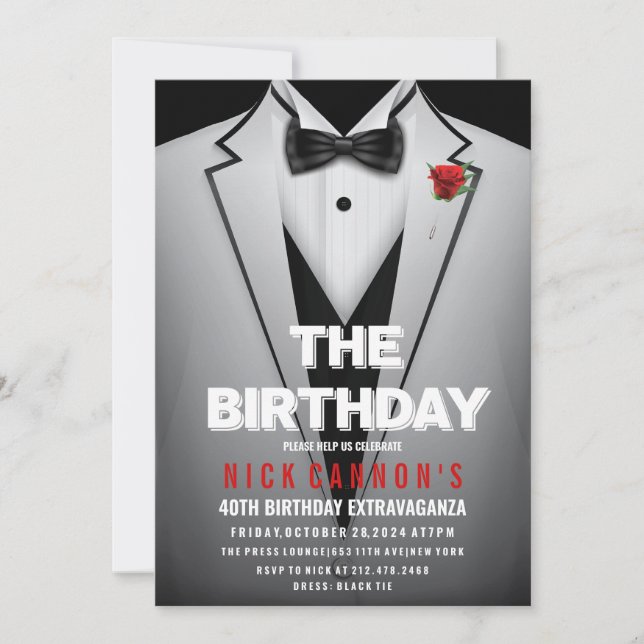 Invitation de fête d'anniversaire masculine de tou (Devant)