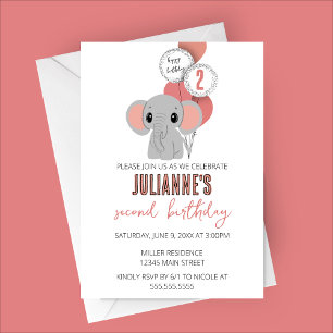 Invitation de fête d'anniversaire minimaliste Zebr
