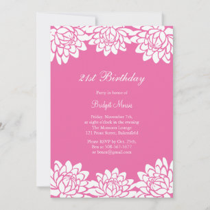 Invitation de fête d'anniversaire moderne et flora