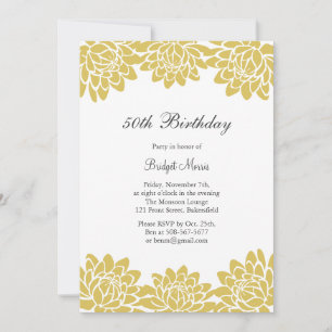 Invitation de fête d'anniversaire moderne et flora