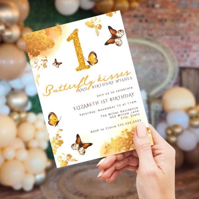 Invitation de fête d'anniversaire papillon (Créateur téléchargé)