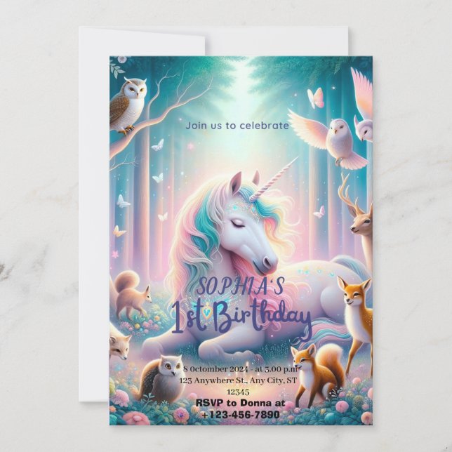Invitation de fête d'anniversaire / Personnalisabl (Devant)