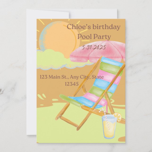 Invitation de fête d'anniversaire personnalisée (Devant)