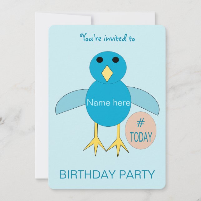 Invitation de fête d'anniversaire personnalisée Bl (Devant)