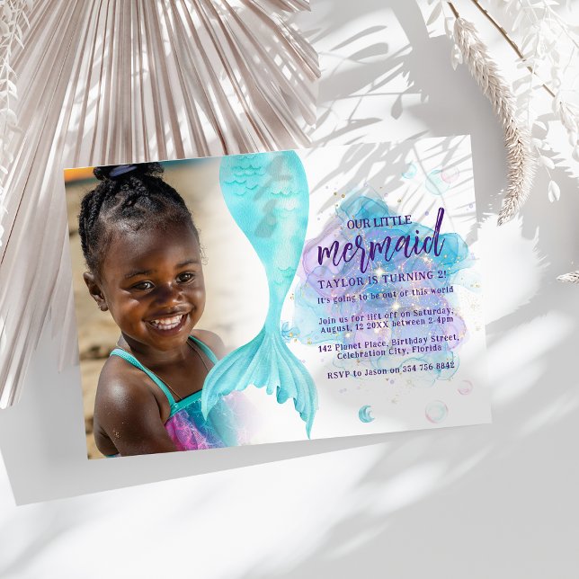 Invitation de fête d'anniversaire photo de notre p (Créateur téléchargé)