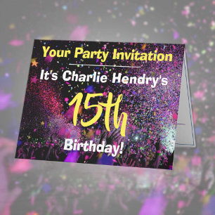 Invitation de fête d'anniversaire pour adolescents