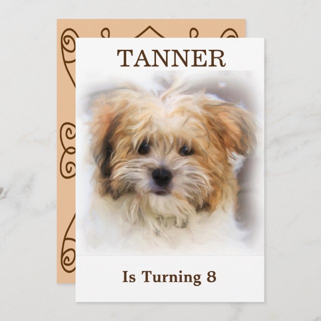 Invitation de fête d'anniversaire pour animaux (Devant / Derrière)