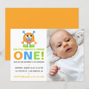 Invitation de fête d'anniversaire pour bébé garçon