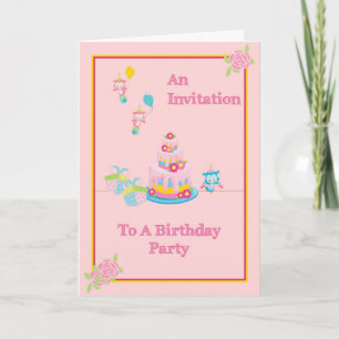 Invitation de fête d'anniversaire pour enfant en r
