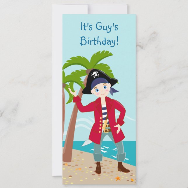 Invitation de fête d'anniversaire pour enfant pira (Devant)