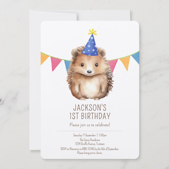Invitation de fête d'anniversaire pour enfants pre (Devant)