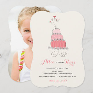 Invitation de fête d'anniversaire pour fille avec 