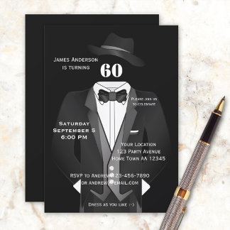 Invitation de fête d'anniversaire pour hommes de T