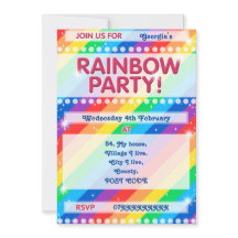 Invitation de fête d'anniversaire Rainbow personna