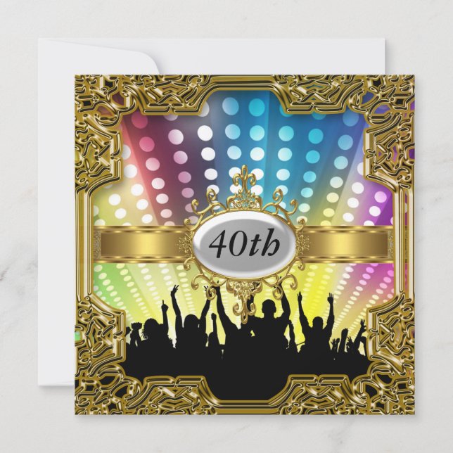 Invitation de fête d'anniversaire rétro glamour ch (Devant)
